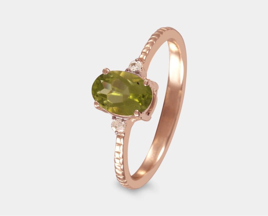 Joyeria Joyeria La Esmeralda Anillos Para Dama | Anillo Con Peridoto (Agosto) Y Diamantes