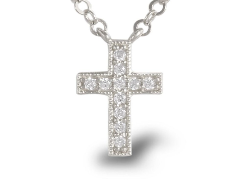 Joyeria Joyeria La Esmeralda Cruces Y Cristos | Gargantilla Cruz Con Zirconia G1Qc-Mz0151-02