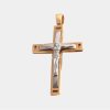 Joyeria Joyeria La Esmeralda Joyas Para Hombre | Cruz Con Cristo Oro Combinado 14K N4Xc-699-00047