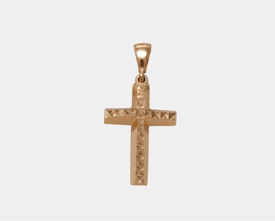 Joyeria Joyeria La Esmeralda Cruces Y Cristos | Cruz Diamantada Oro Amarillo 14K Pq8C-Cr2005