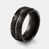 Bodas Y Argollas Joyeria La Esmeralda | Argolla De Matrimonio De Tungsteno Negro K3Fw-Rtn425