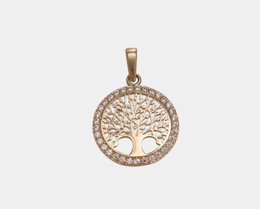 Joyeria Joyeria La Esmeralda Dijes | Dije Arbol De La Vida Oro Amarillo