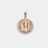 Joyeria Joyeria La Esmeralda Medallas | Medalla Redonda Virgen De Guadalupe Con Zirconia M4Xb-000-08624