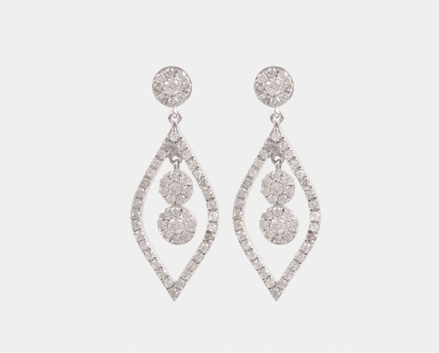 Bodas Y Argollas Joyeria La Esmeralda | Aretes Largos Con Diamantes