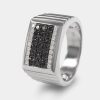 Joyeria Joyeria La Esmeralda Anillos Para Hombre | Anillo De Caballero Con Diamante Negro A48D-Mr17529B