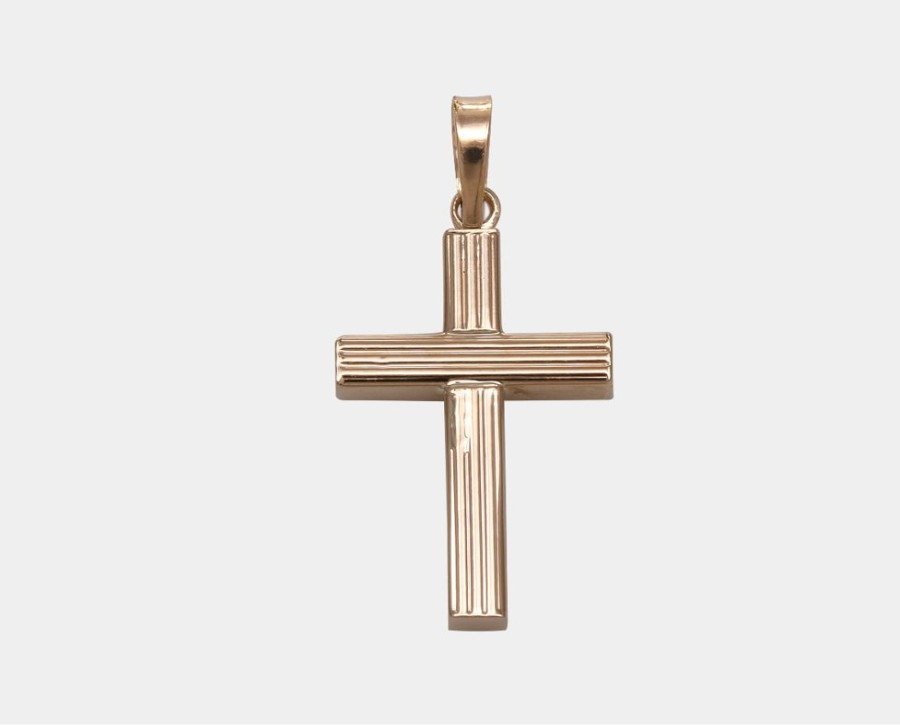 Joyeria Joyeria La Esmeralda Cruces Y Cristos | Cruz Lineas Oro Amarillo 14K P4Xc-401-01101