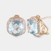 Joyeria Joyeria La Esmeralda Aretes | Aretes Con Topacio Azul Y Diamantes