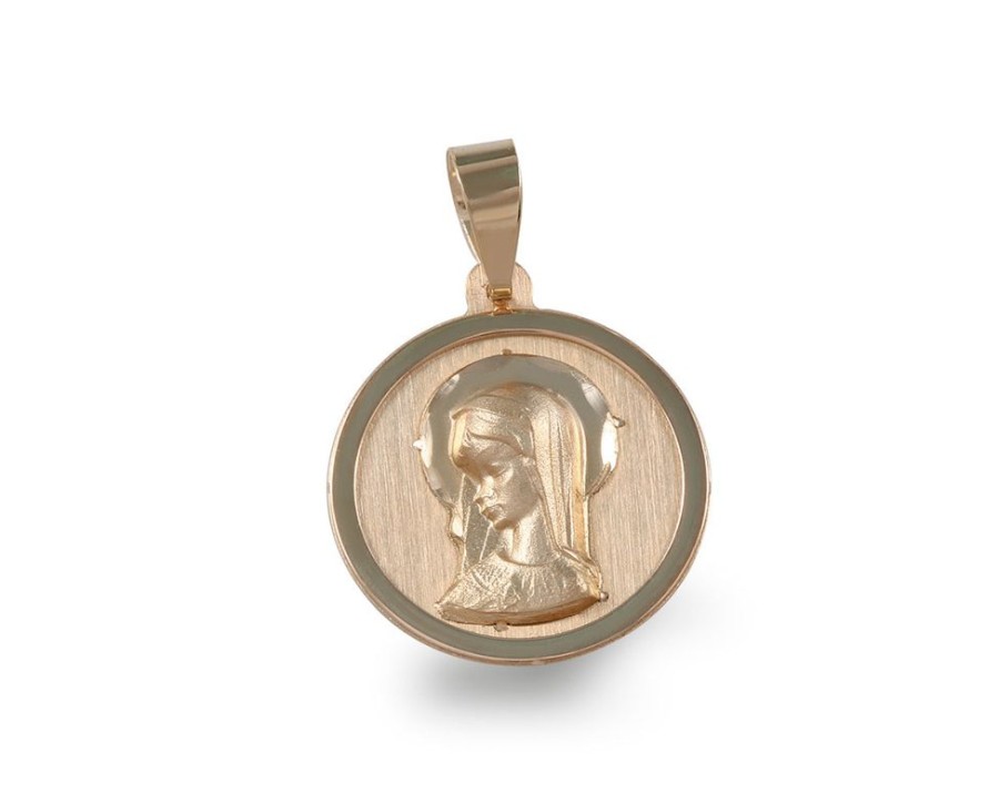 Joyeria Joyeria La Esmeralda Medallas | Medalla Redonda Madonna 14K M4Xc-000.06765-A