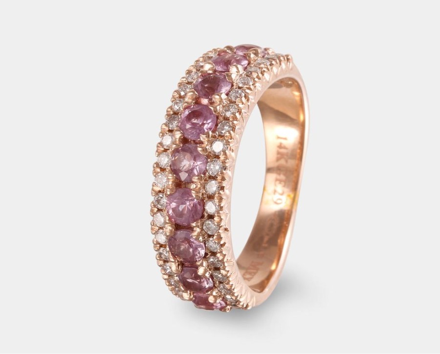 Joyeria Joyeria La Esmeralda Anillos Para Dama | Churumbela Con Zafiro Rosa Y Diamantes