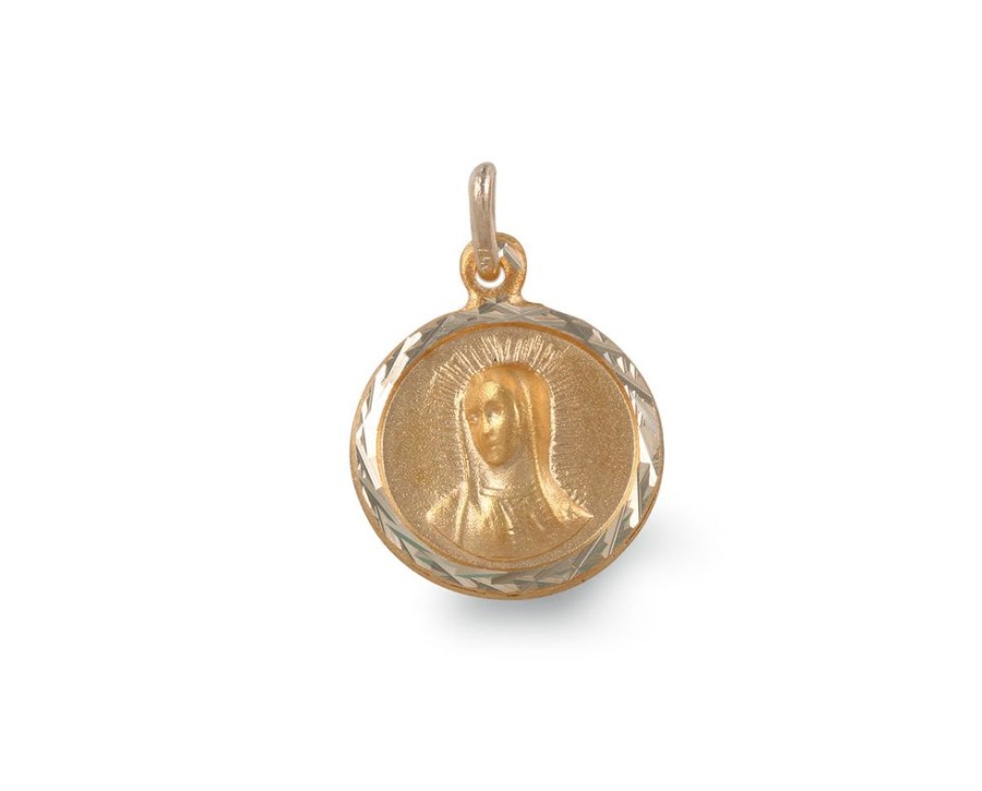 Joyeria Joyeria La Esmeralda Medallas | Medalla Redonda Virgen De Guadalupe 14K M4Xc-Oavgpe39