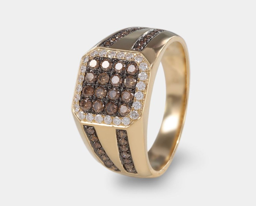 Joyeria Joyeria La Esmeralda Anillos Para Hombre | Anillo De Caballero Con Diamante Champagne A48D-Mr16831R