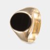 Joyeria Joyeria La Esmeralda Anillos Para Hombre | Anillo Oro Amarillo 10K Con Ceramica Negra A5Nb-I4Cvgr0522-L