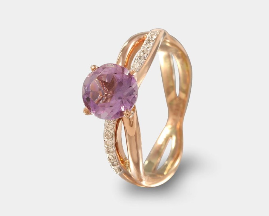 Anillos De Compromiso Joyeria La Esmeralda | Anillo Con Amatista Y Diamantes