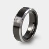 Bodas Y Argollas Joyeria La Esmeralda | Argolla De Matrimonio De Tungsteno Negro Con Diamante K3Fw-Rtn718