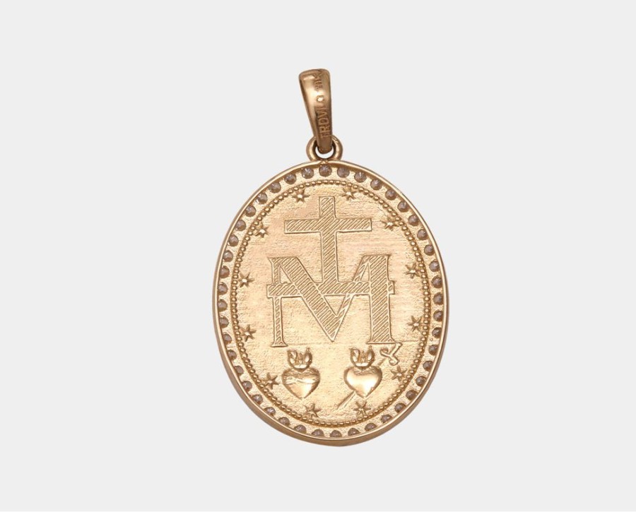 Joyeria Joyeria La Esmeralda Medallas | Medalla Oval Virgen Milagrosa Mr3B-Dgpc