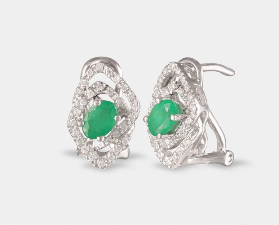 Joyeria Joyeria La Esmeralda Aretes | Aretes Con Esmeralda Y Diamantes