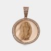 Joyeria Joyeria La Esmeralda Joyas Para Hombre | Medalla Redonda Virgen De Guadalupe 14K M4Xc-000-09182