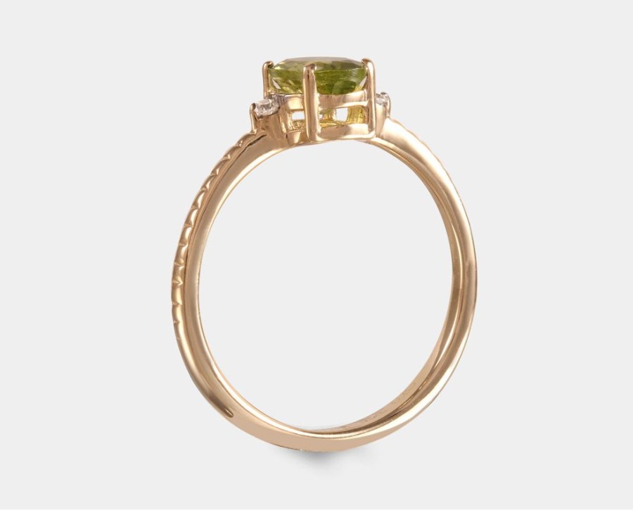 Anillos De Compromiso Joyeria La Esmeralda | Anillo Con Peridoto (Agosto) Y Diamantes