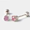 Joyeria Joyeria La Esmeralda Broqueles | Broquel Con Espinela Rosa 14K Qh2C-Q3Mmb-Espr