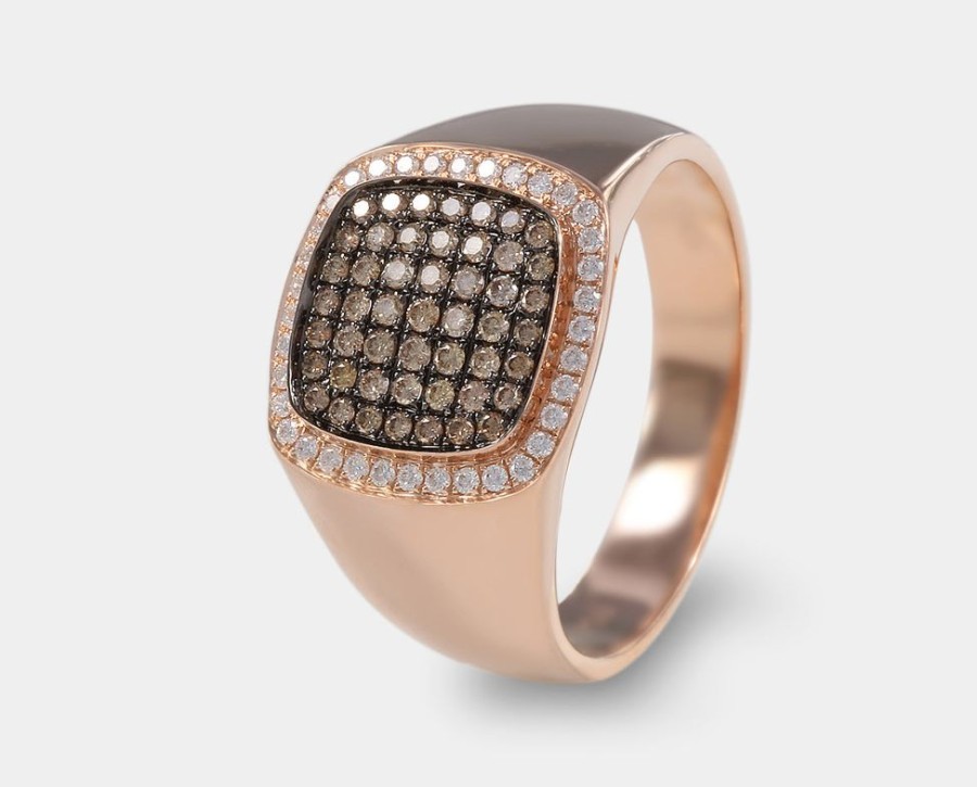 Joyeria Joyeria La Esmeralda Anillos Para Hombre | Anillo De Caballero Con Diamante Champagne A48D-Mr15846R