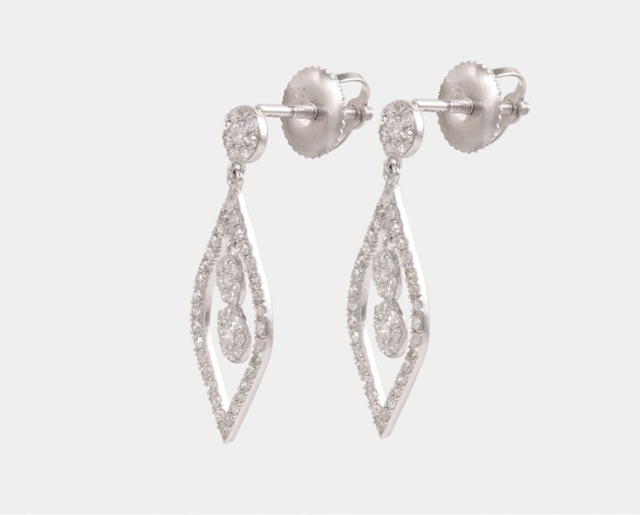 Joyeria Joyeria La Esmeralda Aretes | Aretes Largos Con Diamantes