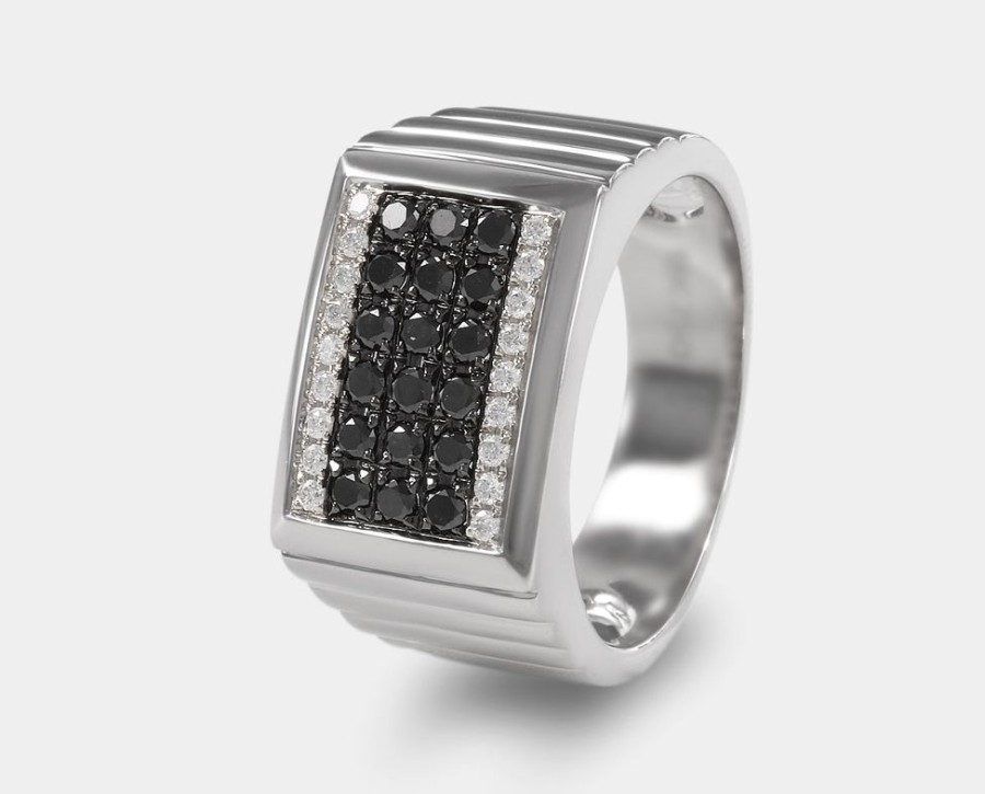 Joyeria Joyeria La Esmeralda Joyas Para Hombre | Anillo De Caballero Con Diamante Negro A48D-Mr17529B