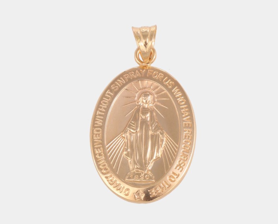 Joyeria Joyeria La Esmeralda Medallas | Medalla Oval Virgen Milagrosa M4Xc-070-0551