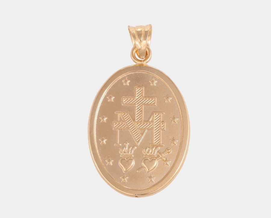 Joyeria Joyeria La Esmeralda Medallas | Medalla Oval Virgen Milagrosa M4Xc-070-0551