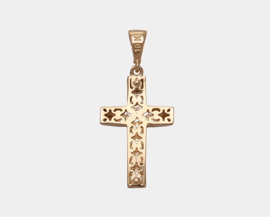 Joyeria Joyeria La Esmeralda Cruces Y Cristos | Cruz Lisa Oro Amarillo 10K P4Xb-636-00506