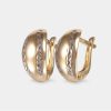 Joyeria Joyeria La Esmeralda Aretes | Aretes Oro Combinado 10K Diseno Oval F5Nb-Xxdcnse206780/5-Yw/G