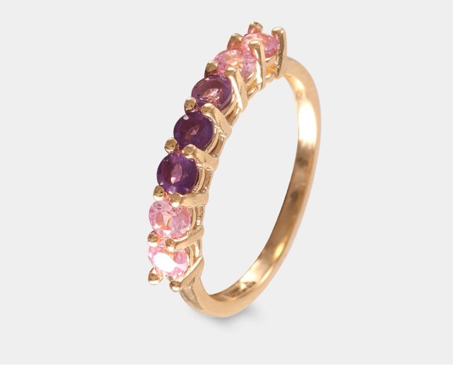 Joyeria Joyeria La Esmeralda Anillos Para Dama | Churumbela Con Zafiro Rosa Y Morado Ag7C-Sp5932E