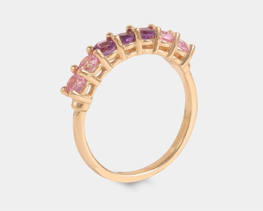 Joyeria Joyeria La Esmeralda Anillos Para Dama | Churumbela Con Zafiro Rosa Y Morado Ag7C-Sp5932E