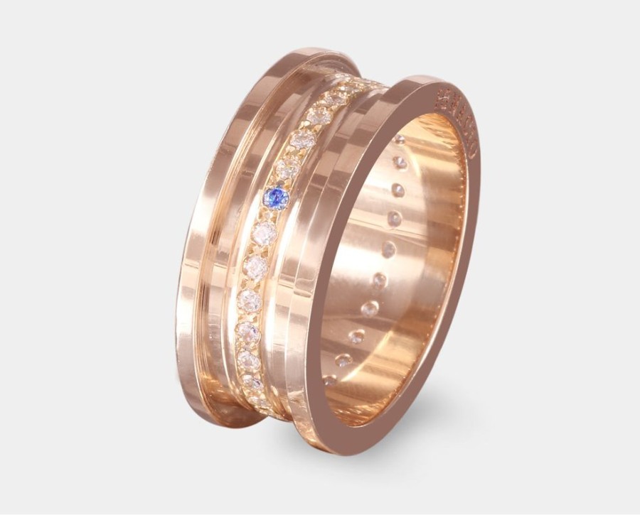 Bodas Y Argollas Joyeria La Esmeralda | Argolla De Matrimonio Con Zafiro Y Diamante K82C-Le-36R