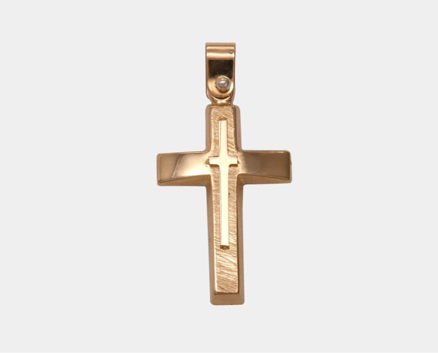 Joyeria Joyeria La Esmeralda Cruces Y Cristos | Cruz Oro Amarillo 14K P4Xc-699-00156