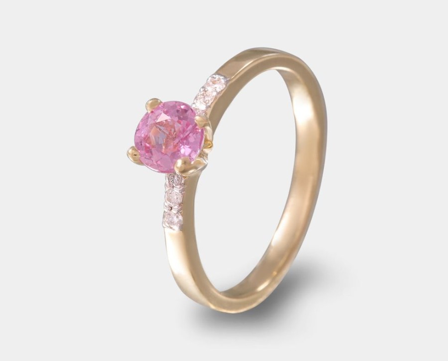 Anillos De Compromiso Joyeria La Esmeralda | Anillo Con Zafiro Rosa Ah2C-E179A-Zafros