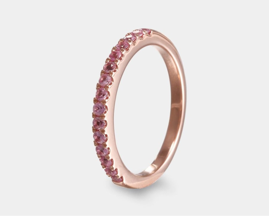 Bodas Y Argollas Joyeria La Esmeralda | Churumbela Con Zafiro Rosa A4Xc-680-00005