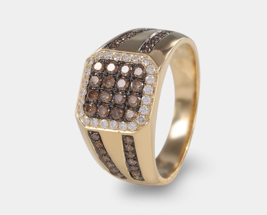 Joyeria Joyeria La Esmeralda Anillos Para Hombre | Anillo De Caballero Con Diamante Champagne A48D-Mr16831A