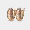 Joyeria Joyeria La Esmeralda Aretes | Aretes Oro Florentino Diseno Oval F5Nb-Se5989-F