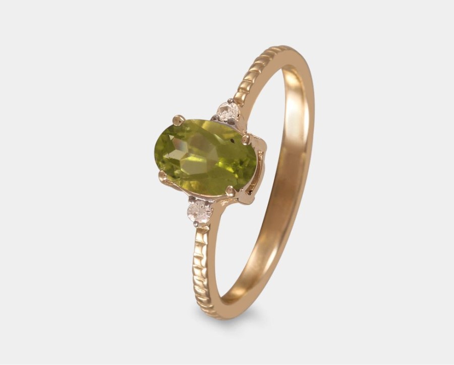 Joyeria Joyeria La Esmeralda Anillos Para Dama | Anillo Con Peridoto (Agosto) Y Diamantes