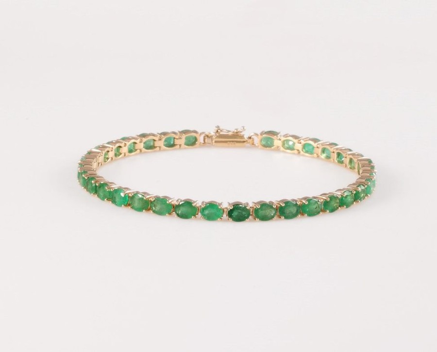 Joyeria Joyeria La Esmeralda Brazaletes Y Esclavas | Brazalete Para Dama Con Esmeralda