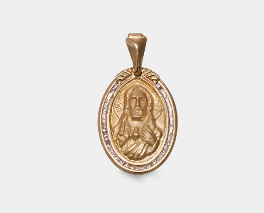 Joyeria Joyeria La Esmeralda Medallas | Medalla Oval Sagrado Corazon De Jesus Mm2B-11Moa1Sc