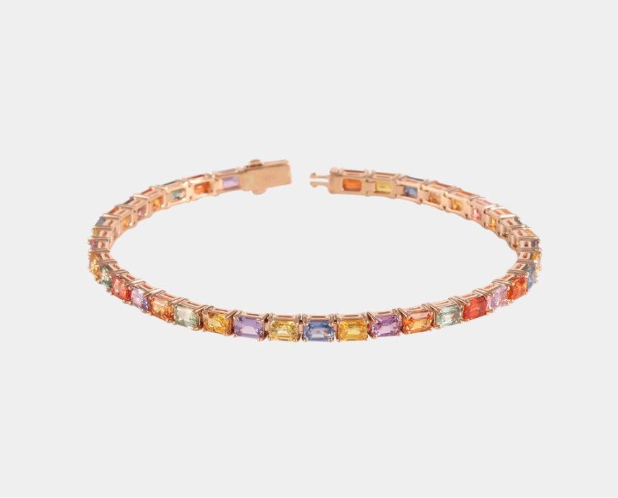 Joyeria Joyeria La Esmeralda Brazaletes Y Esclavas | Brazalete Para Dama Con Zafiro Multicolor