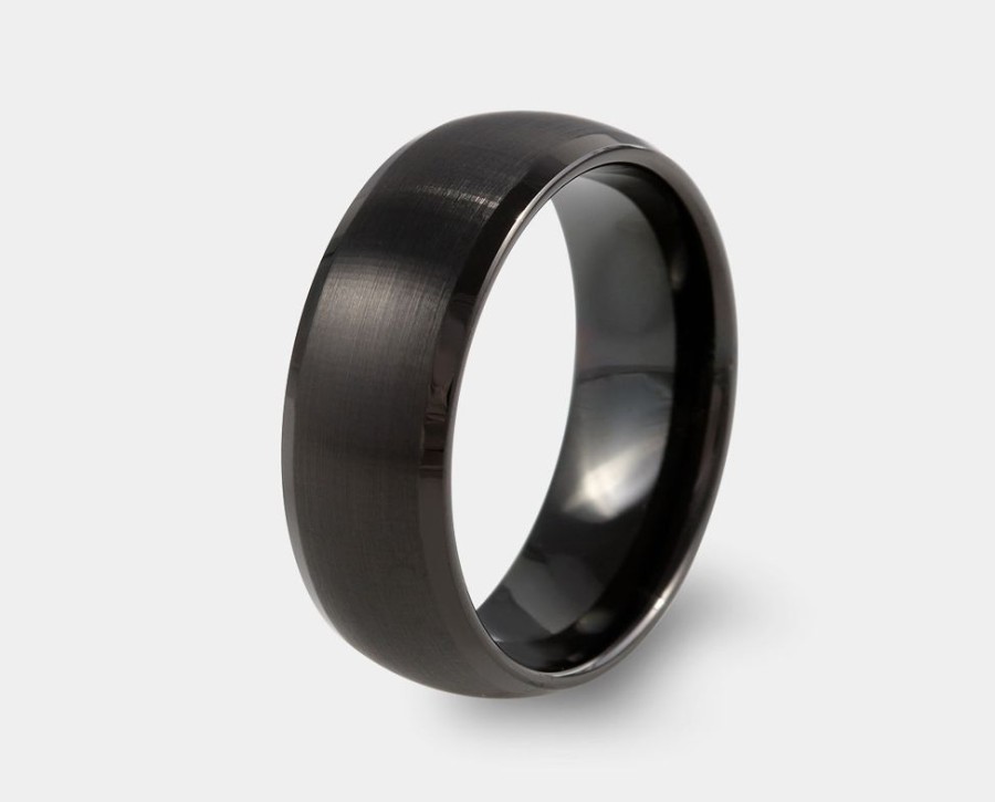 Bodas Y Argollas Joyeria La Esmeralda | Argolla De Matrimonio De Tungsteno Negro K3Fw-Rtn498