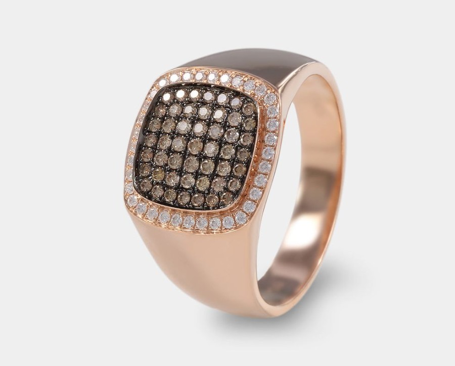 Joyeria Joyeria La Esmeralda Joyas Para Hombre | Anillo De Caballero Con Diamante Champagne A48D-Mr15846R