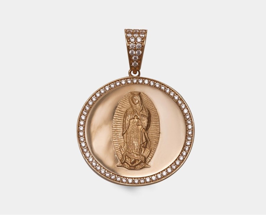 Joyeria Joyeria La Esmeralda Medallas | Medalla Redonda Virgen De Guadalupe 14K M4Xc-000-09182