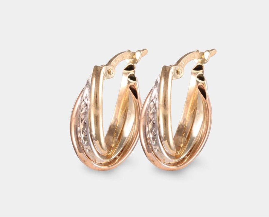 Joyeria Joyeria La Esmeralda Aretes | Aretes Oval Con Acabado F5Nb-Te502000