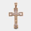 Joyeria Joyeria La Esmeralda Cruces Y Cristos | Cruz Con Cristo Oro Combinado 14K N4Xc-475-00901