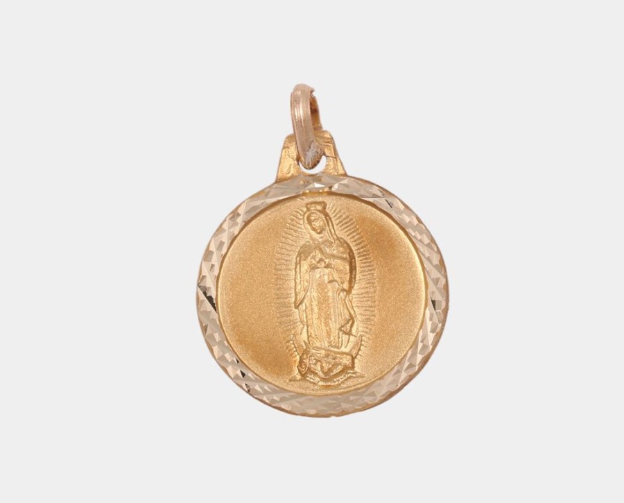 Joyeria Joyeria La Esmeralda Medallas | Medalla Redonda Virgen De Guadalupe 14K M4Xc-000-12803