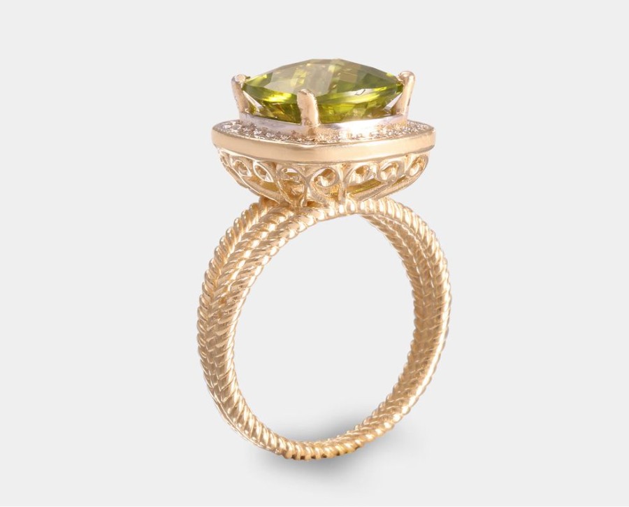 Anillos De Compromiso Joyeria La Esmeralda | Anillo Con Peridoto Y Diamantes