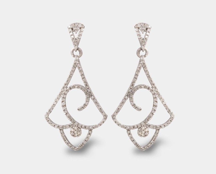 Bodas Y Argollas Joyeria La Esmeralda | Aretes Largos Con Diamantes